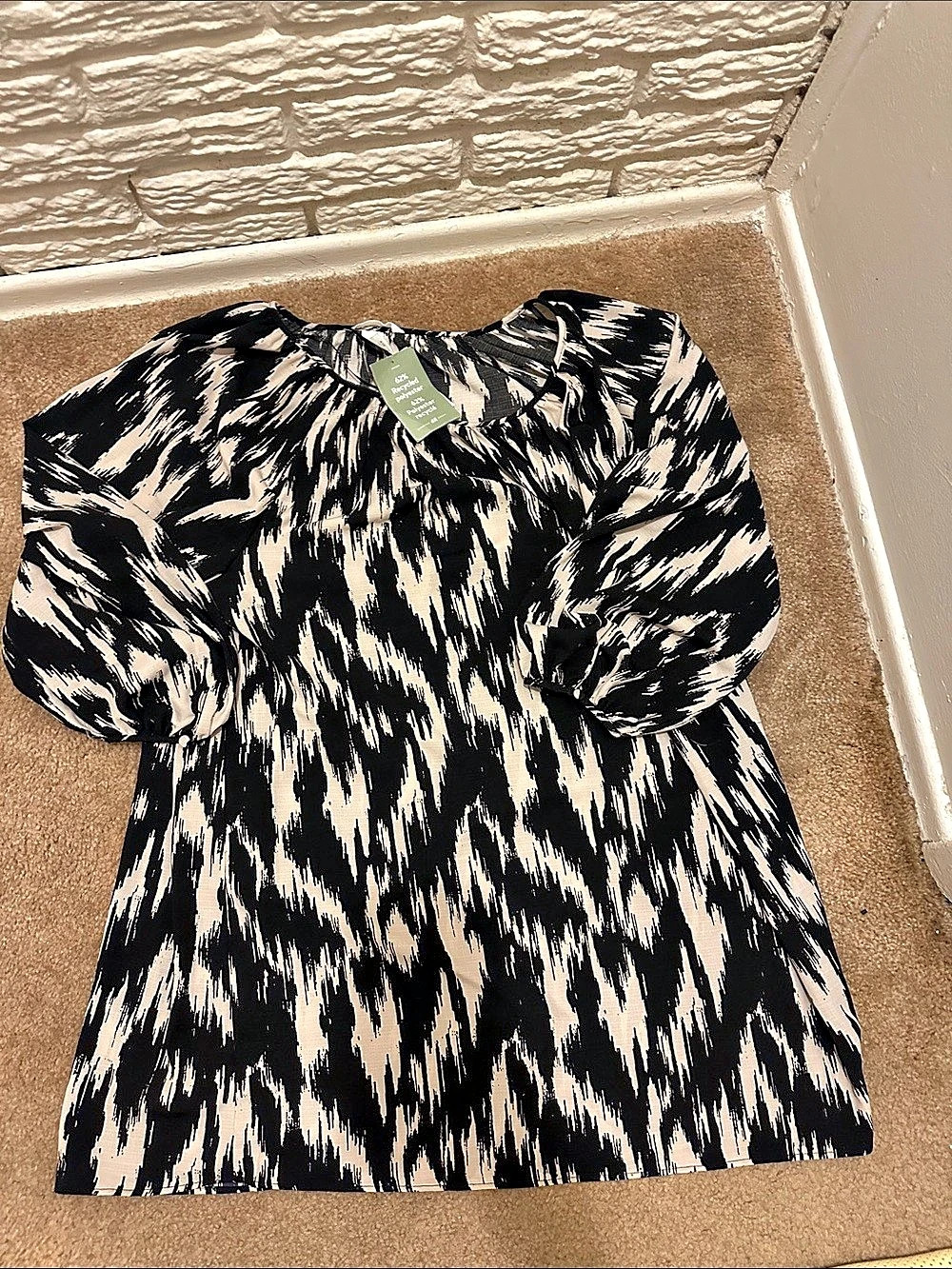 H M Mini Dress Black & brown Size L NWT